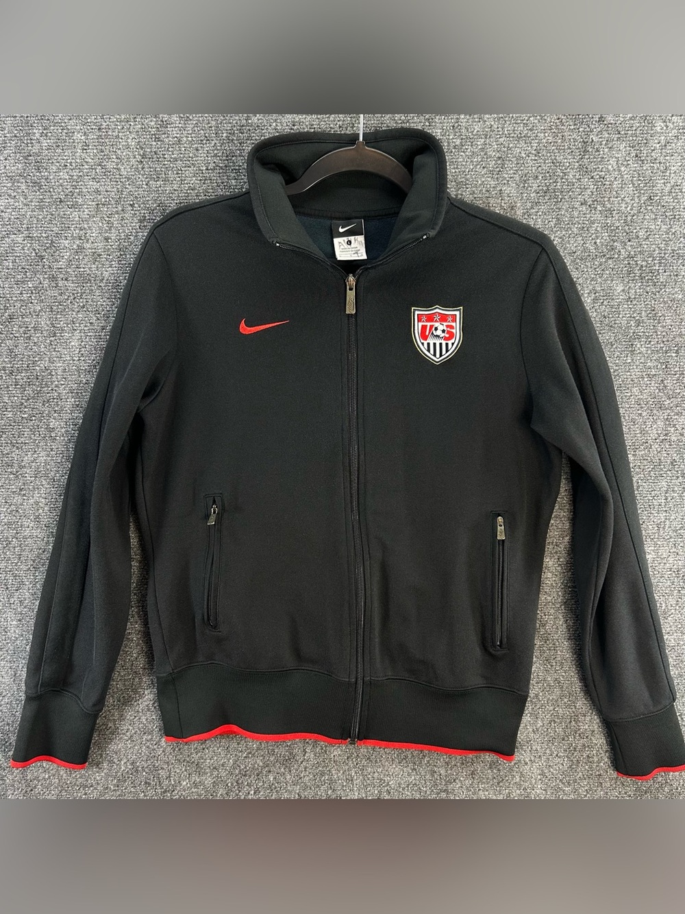 Nike Team USA Soccer Full Zip Track Jacket Womens Size Large Black Red